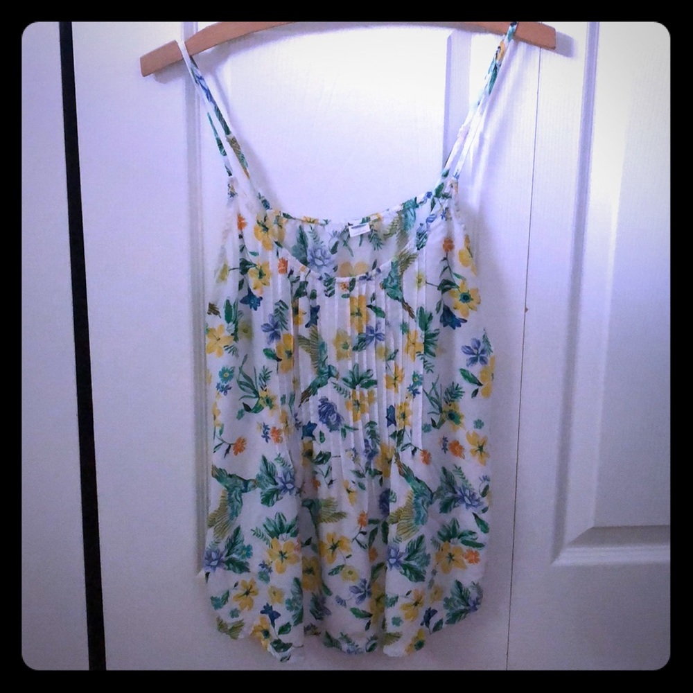 Old Navy Floral Tank Top Rayon Flow SP